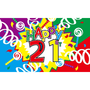 Happy 21st Birthday Flag
