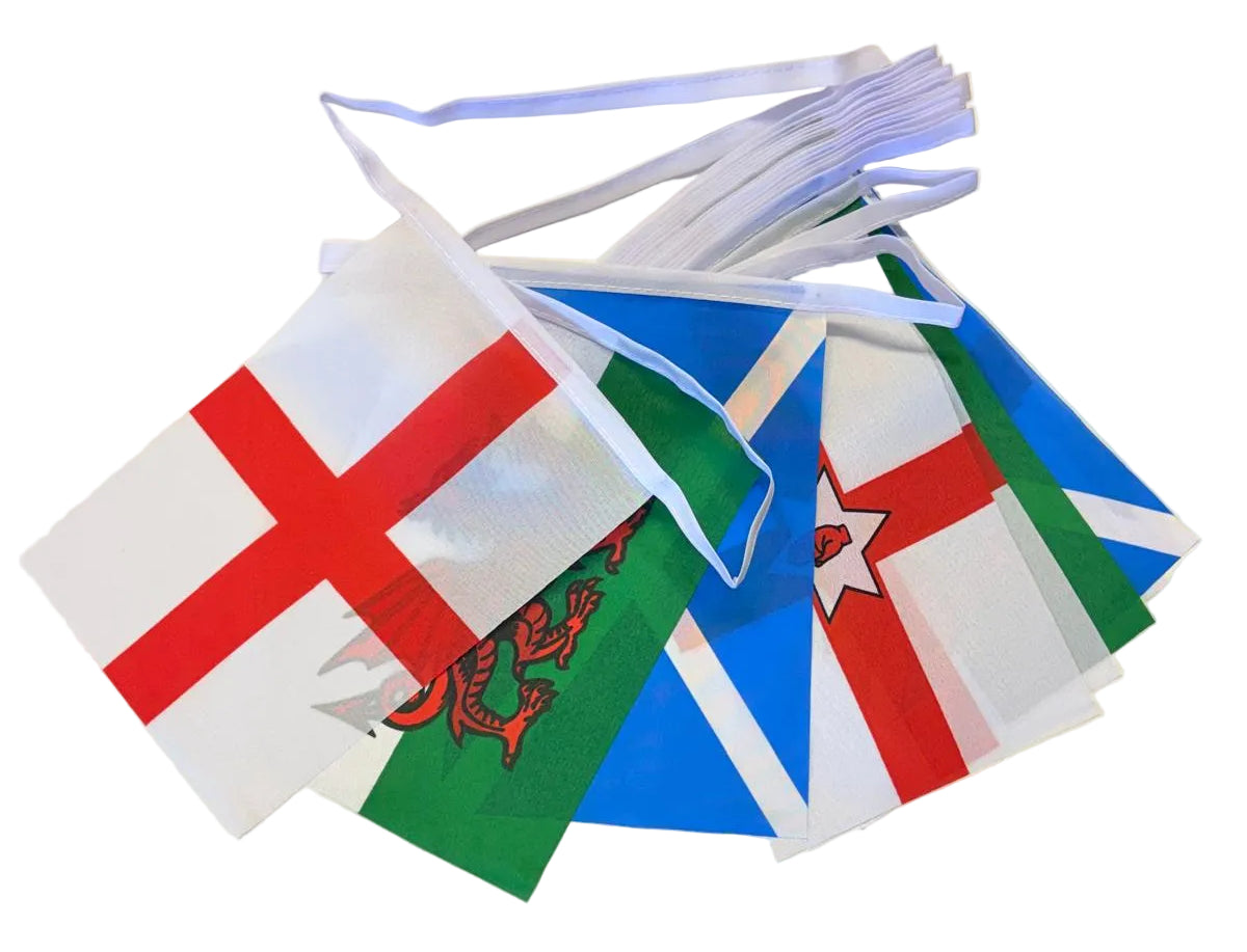 Small flags with each of the 4 home nations