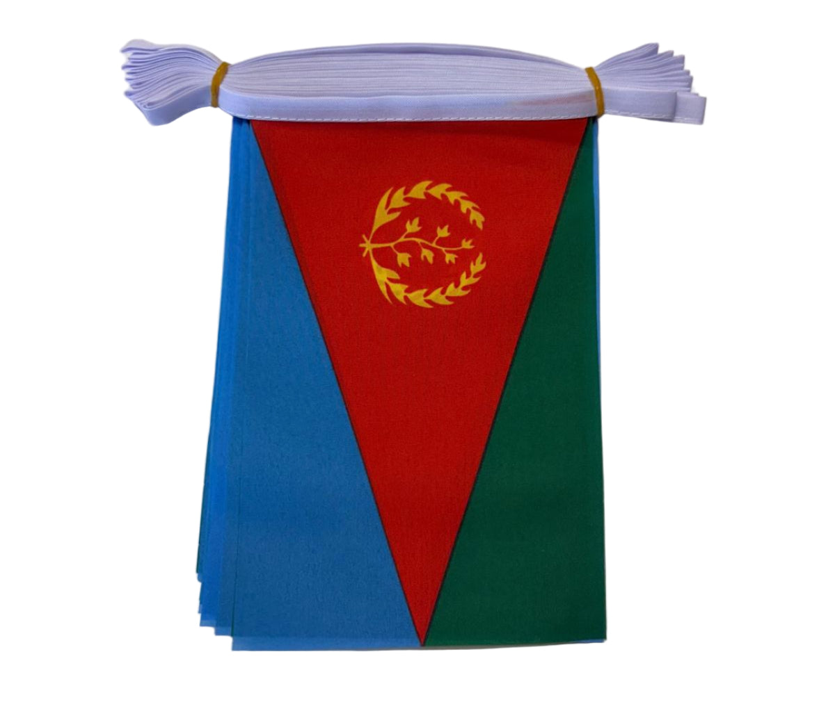 Flag of Eritrea with a blue, red, and green design