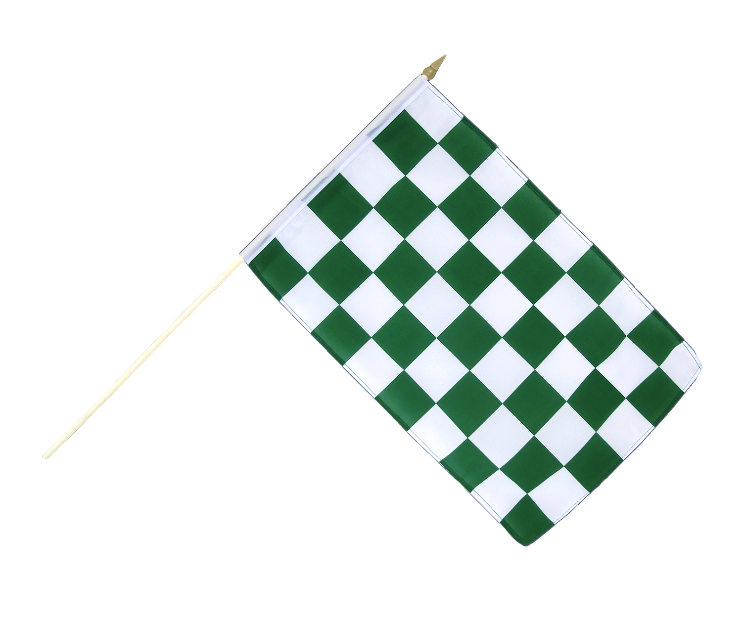 Green and white checkered handwaver flag