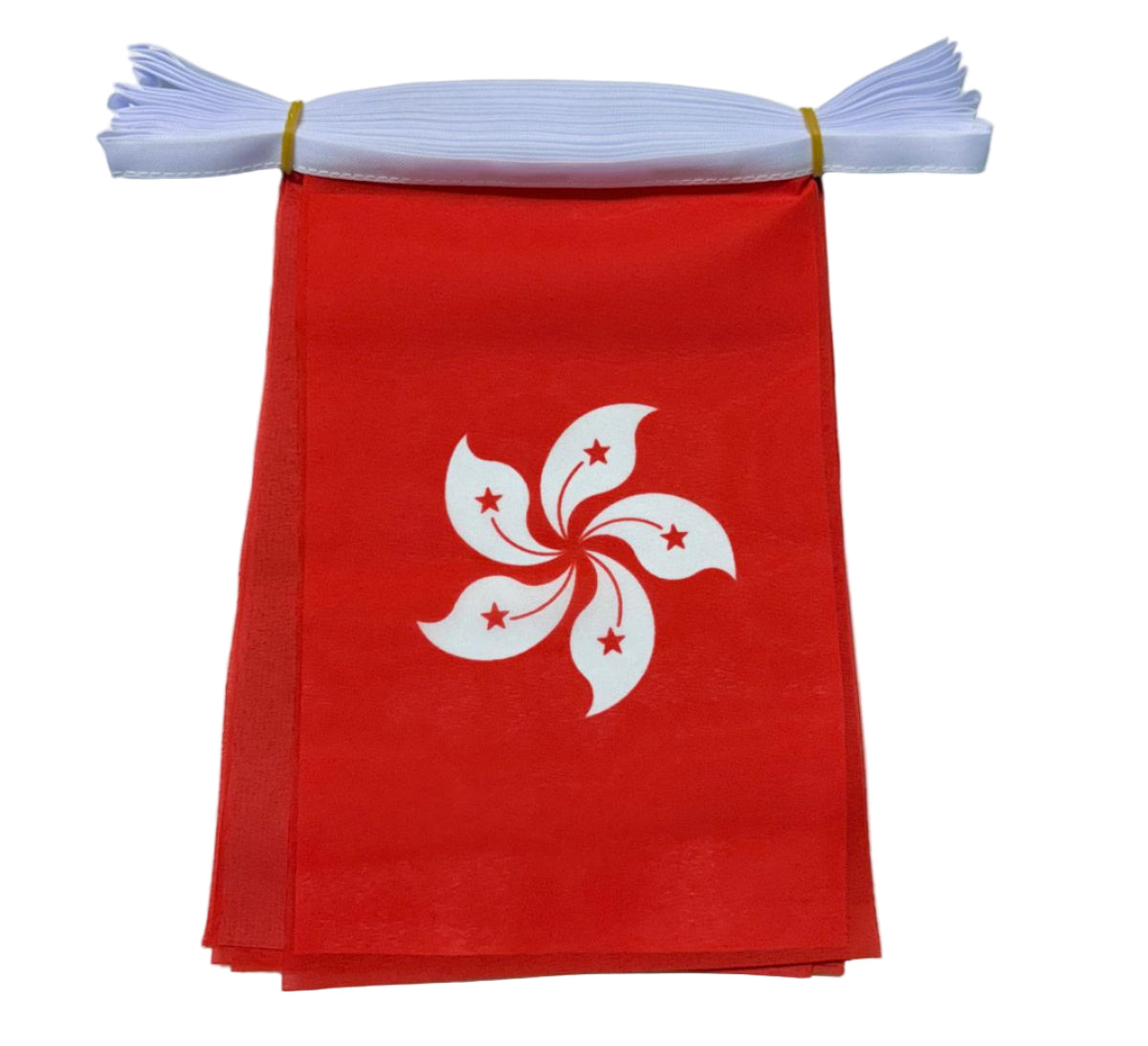 Red flag with a white emblem Hong Kong Bunting