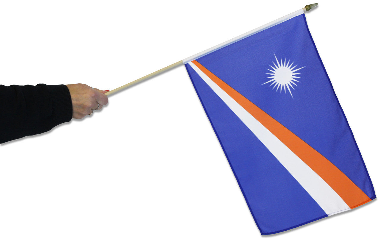 Buy marshall islands waving flag online. Premium polyester for indoor or outdoor use.