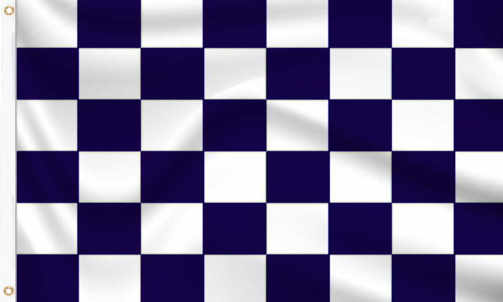 Navy Blue and White Chequered