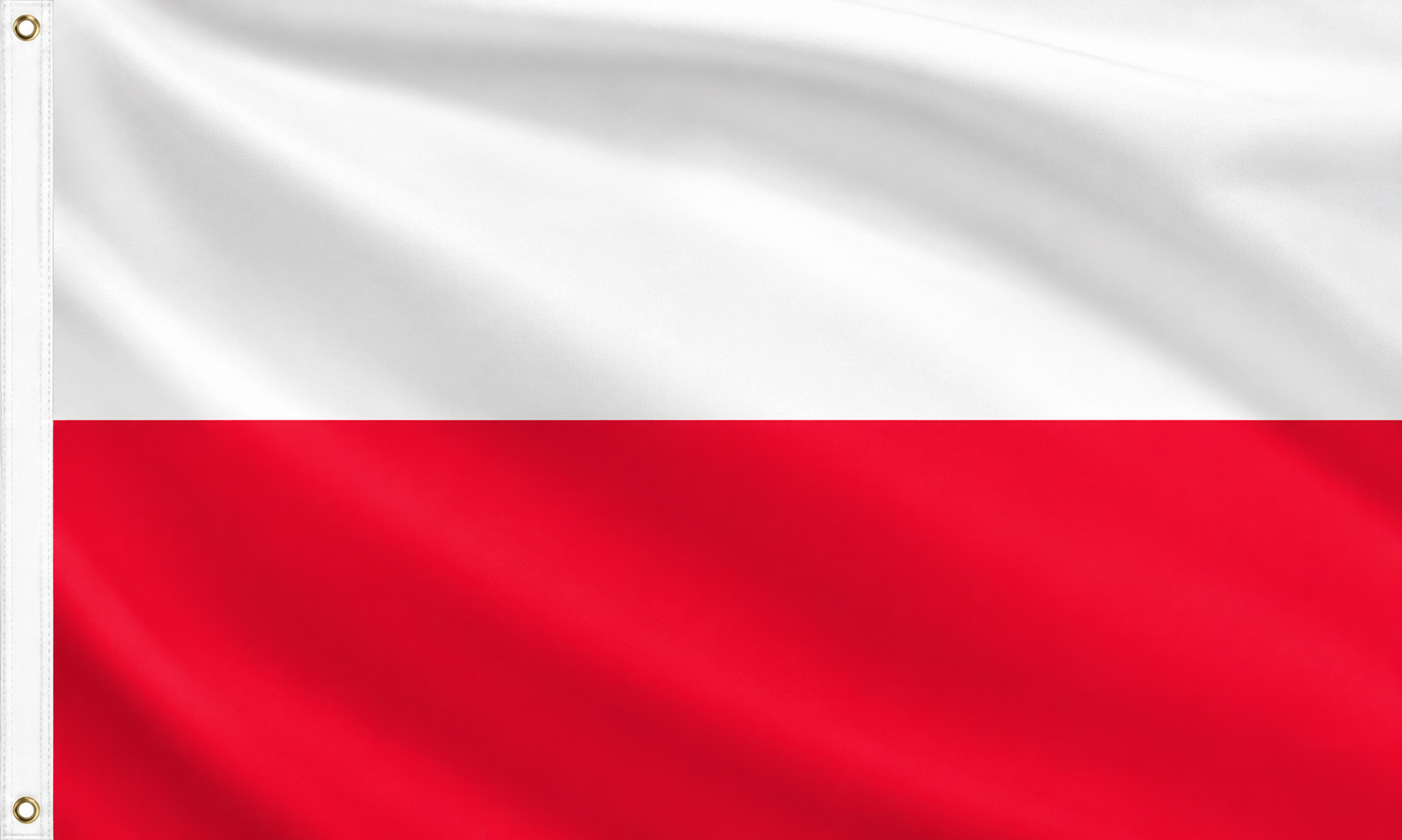 Poland Flag with white and red horizontal stripes
