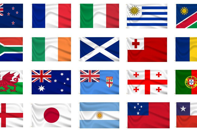 Buy 2023 rugby world cup flag pack 20 individual flags you save up to 9 online. Premium polyester for indoor or outdoor use.
