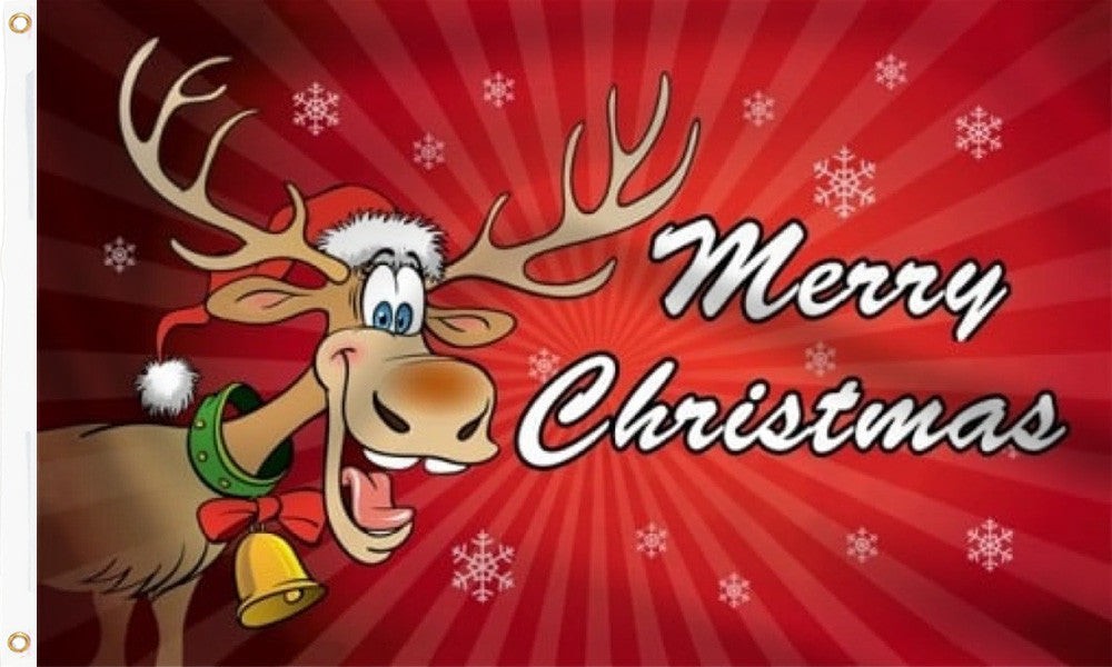 Buy merry christmas reindeer flag online. Premium polyester for indoor or outdoor use.