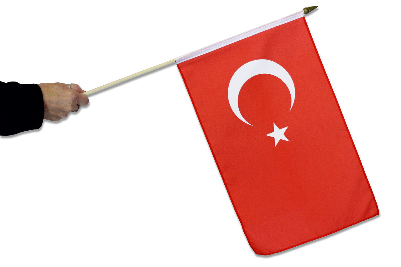 Turkey Hand Waving Flag