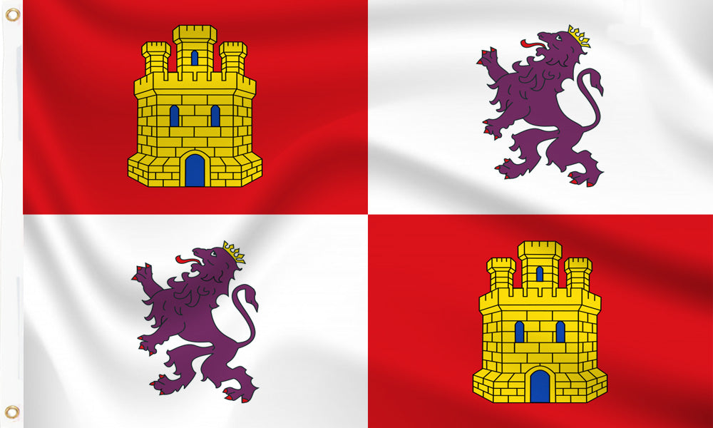 Buy castile and leon flag online. Premium polyester for indoor or outdoor use.