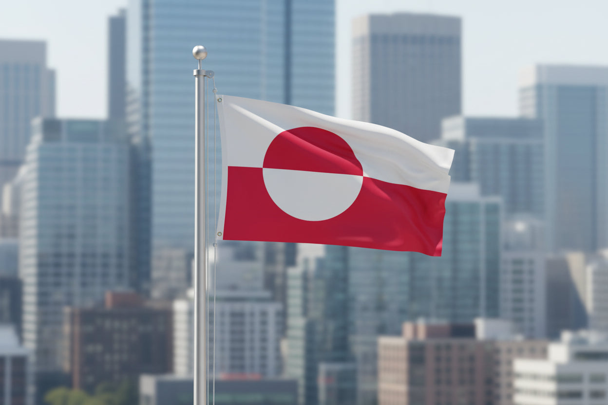 greenland flag, made from premium polyester, for sale.