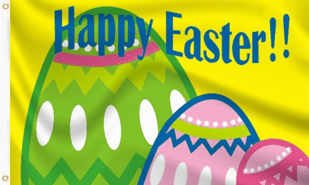 Happy Easter Flag with Easter Eggs