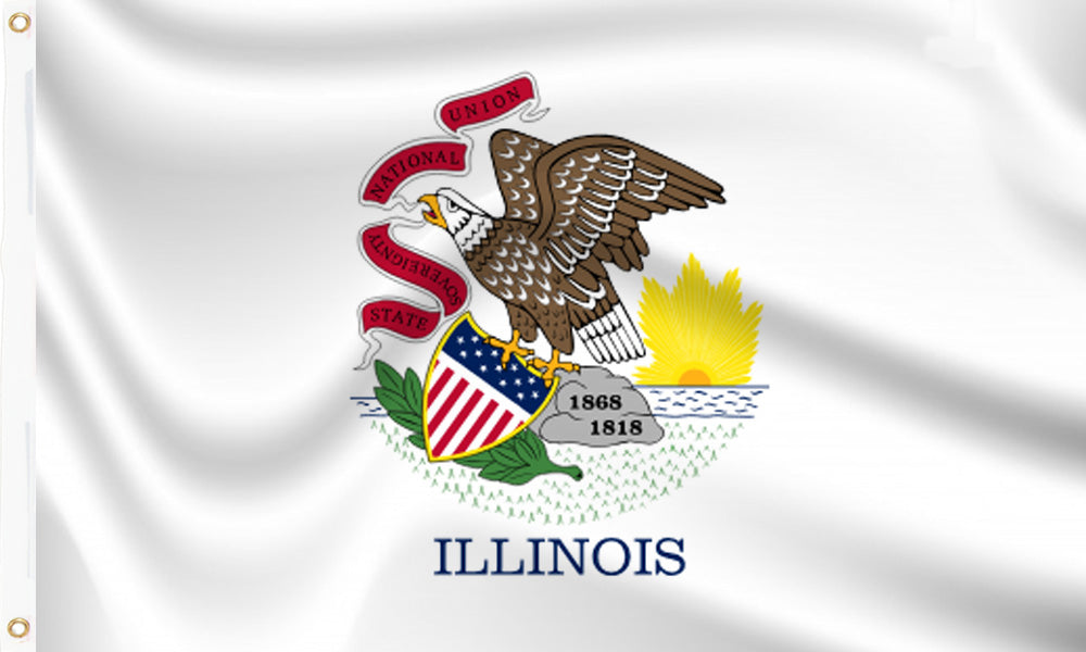 Buy illinois flag online. Premium polyester for indoor or outdoor use.