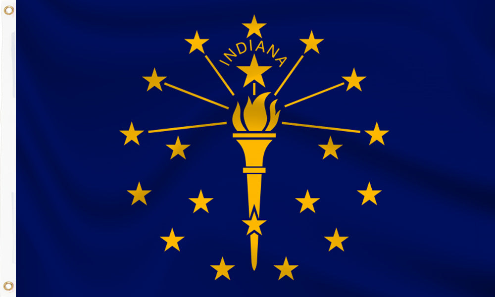 Buy indiana flag online. Premium polyester for indoor or outdoor use.