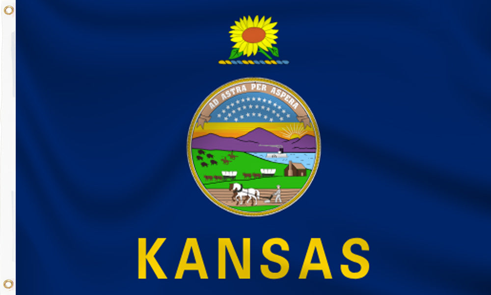 Buy kansas flag online. Premium polyester for indoor or outdoor use.