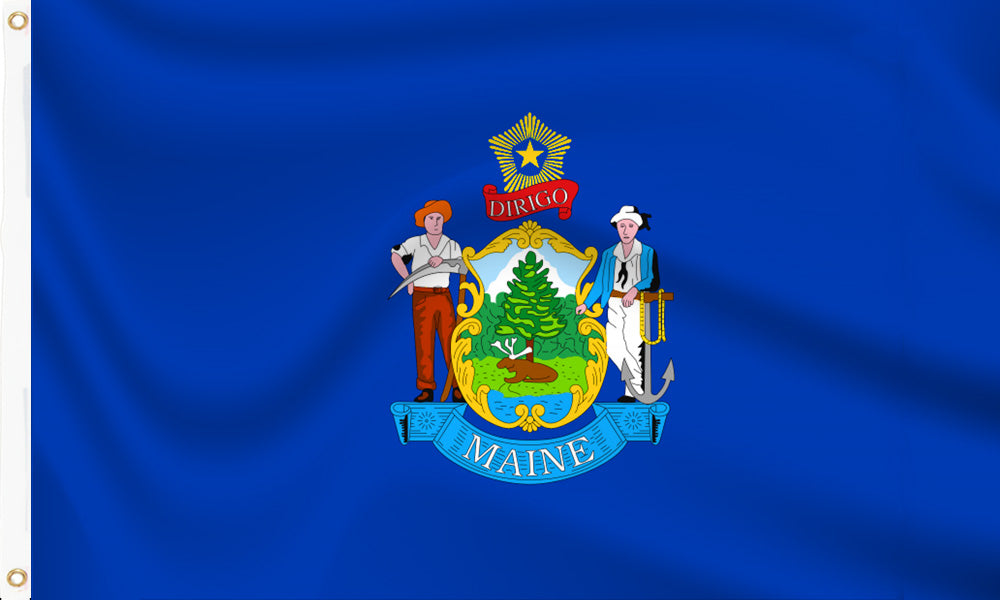 Buy maine flag online. Premium polyester for indoor or outdoor use.