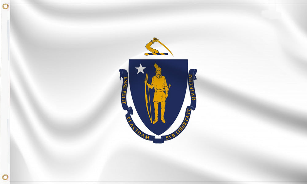 Buy massachusetts flag online. Premium polyester for indoor or outdoor use.