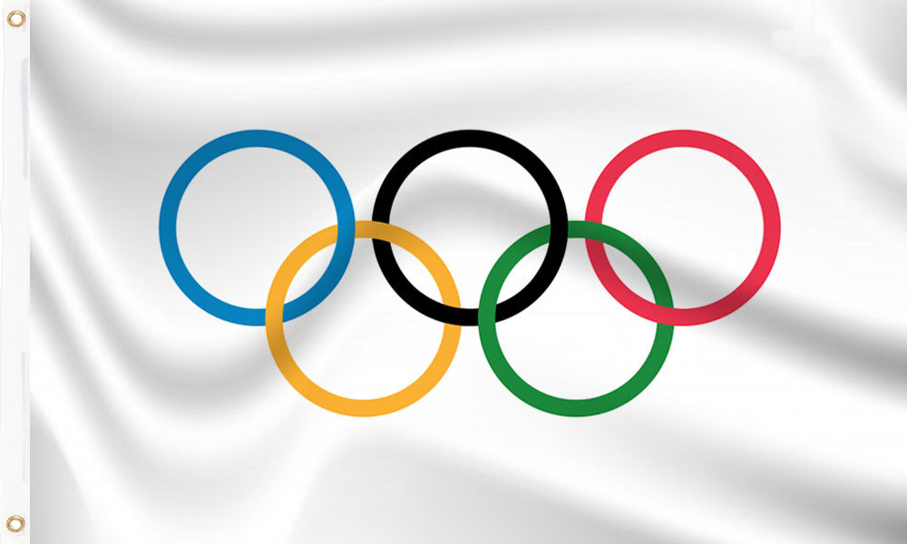 Buy olympic games flag online. Premium polyester for indoor or outdoor use.