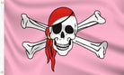 Pink Pirate with Red Scarf Flag