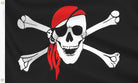 Pirate with Red Scarf Flag