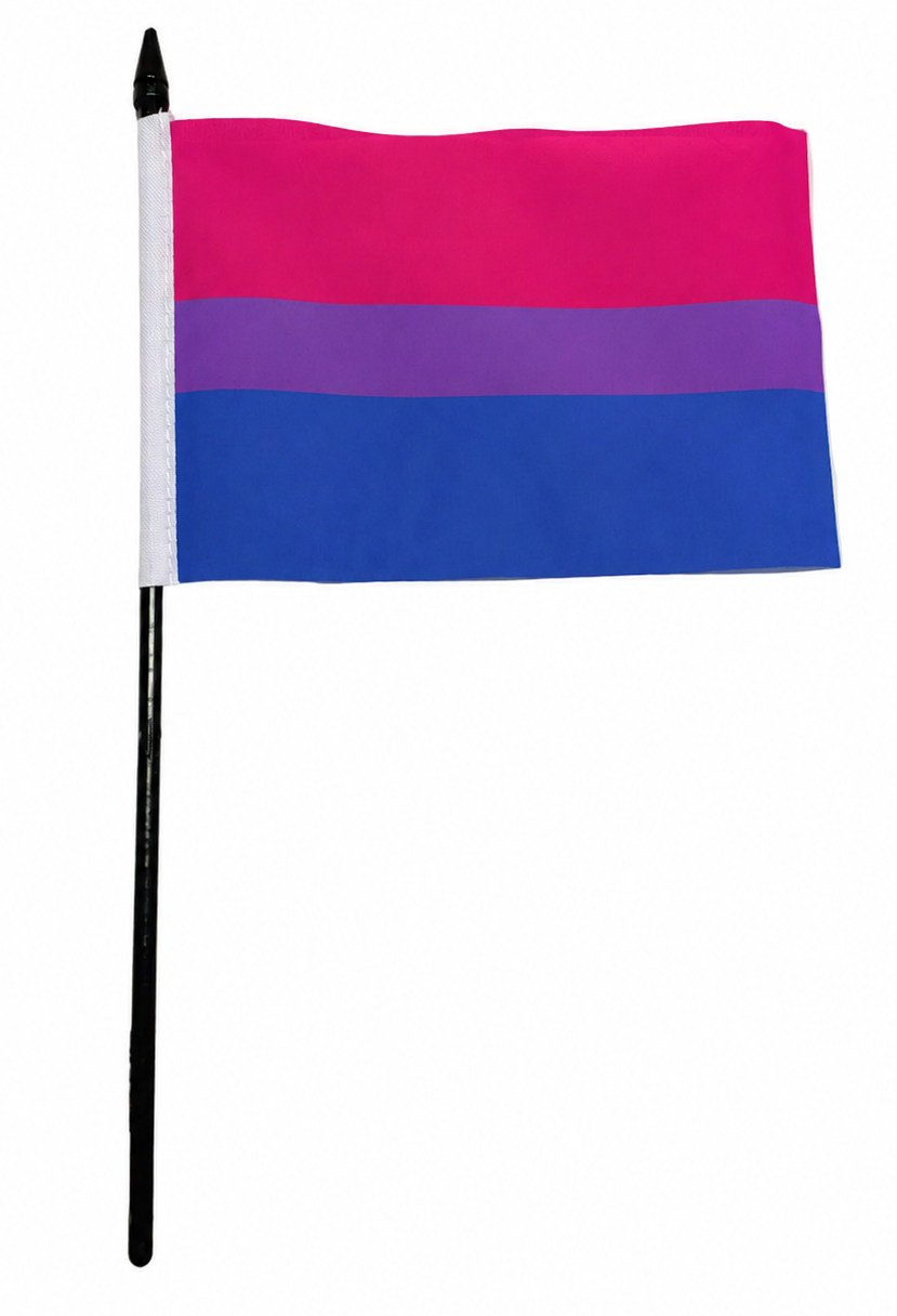 Bisexual pride flag on a white background