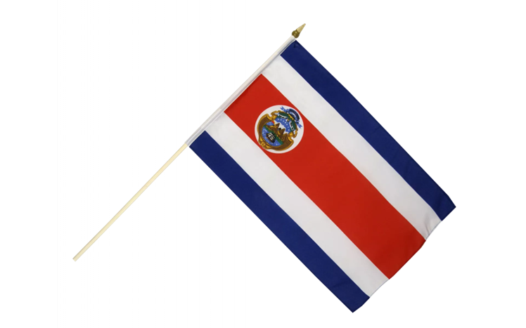Costa Rica Waving Flag On Stick