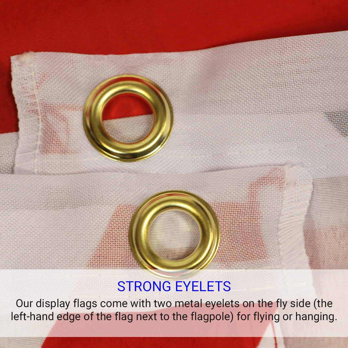 Union Jack flag eyelets