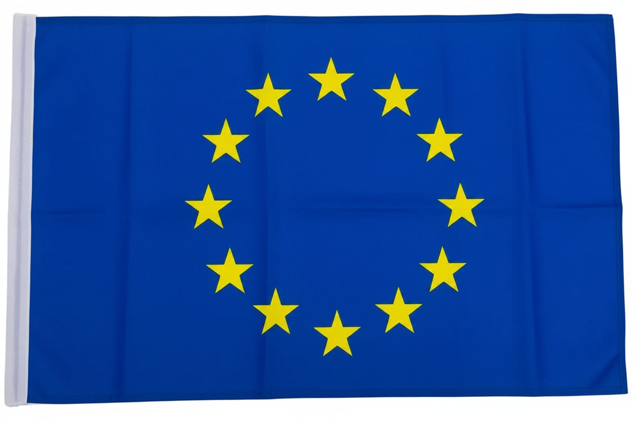 Flag of the European Union with yellow stars on a blue background
