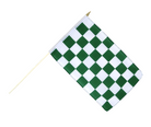 Green and white checkered handwaver flag