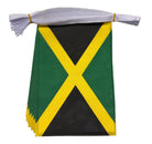 Jamaican flag bunting with a white string
