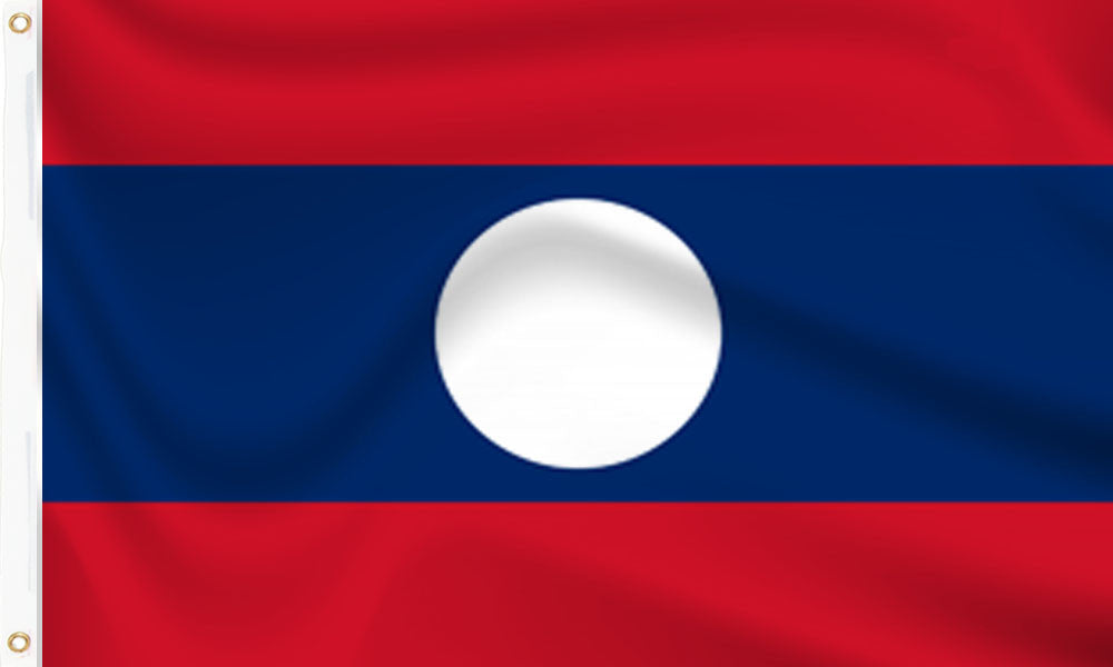 Buy laos flag online. Premium polyester for indoor or outdoor use.