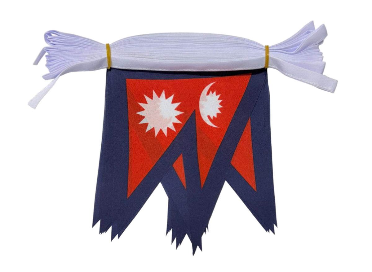 Bunting with the design of the Nepalese flag