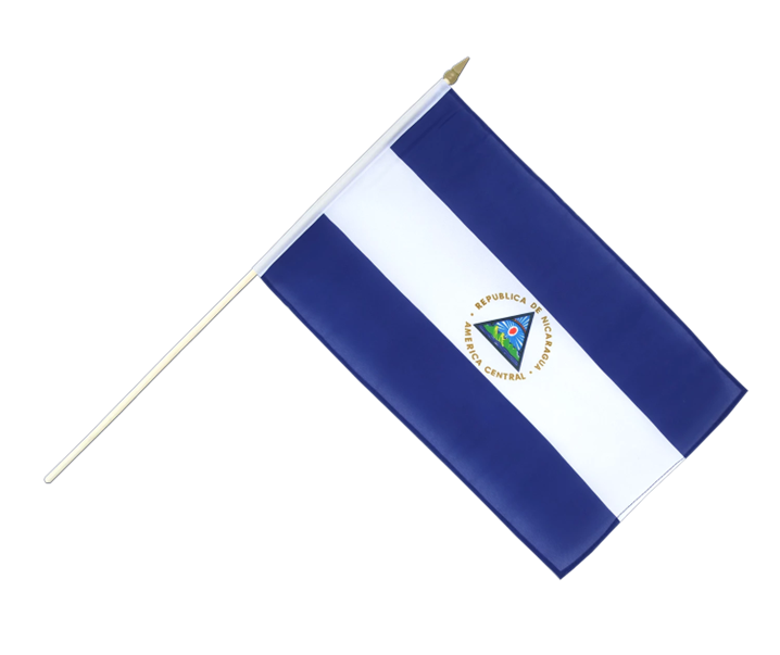 Nicaragua Waving Flag On Stick