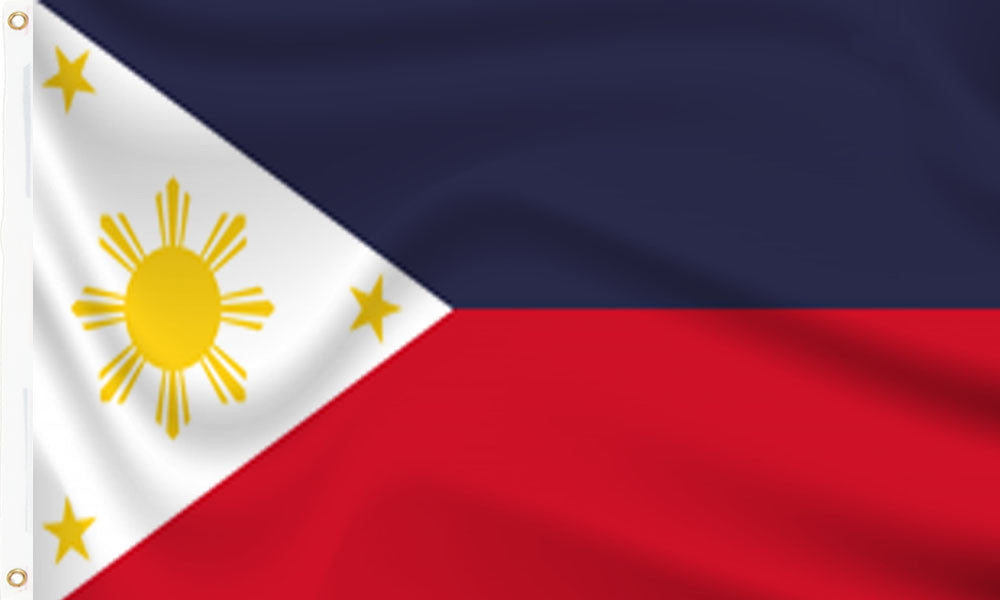 Buy philippines flag online. Premium polyester for indoor or outdoor use.