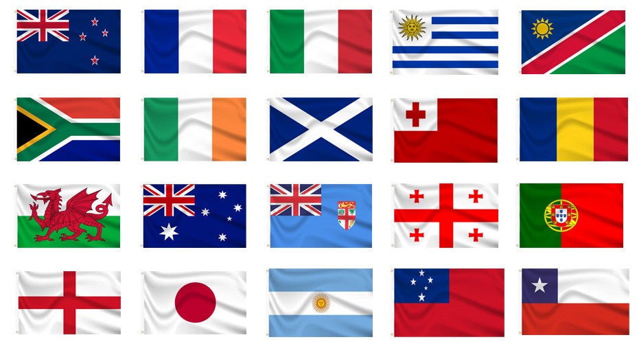 Buy 2023 rugby world cup flag pack 20 individual flags you save up to 9 online. Premium polyester for indoor or outdoor use.