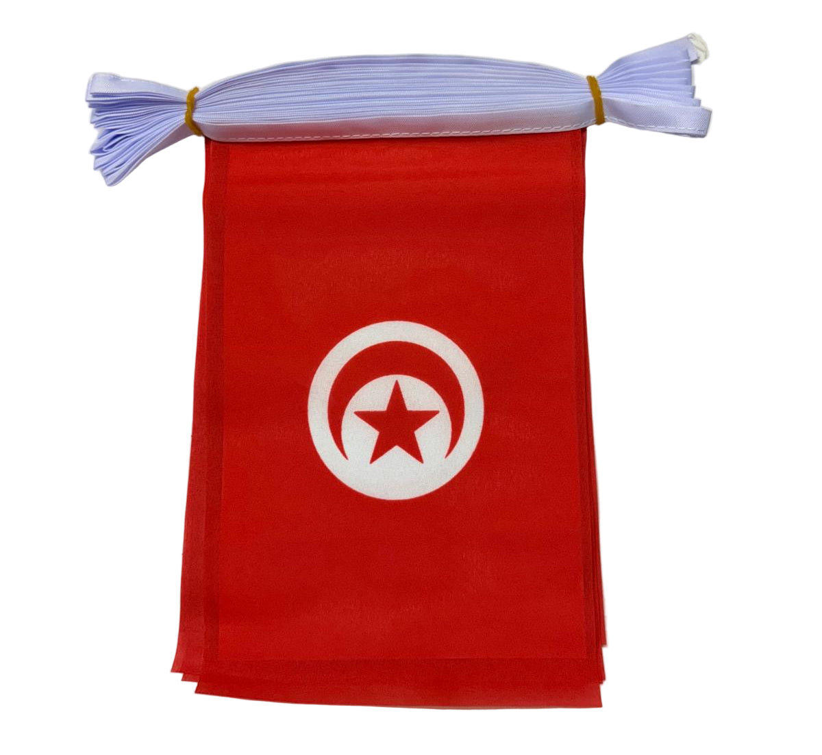 Tunisia Flag Bunting all red flag with a white circle and red star