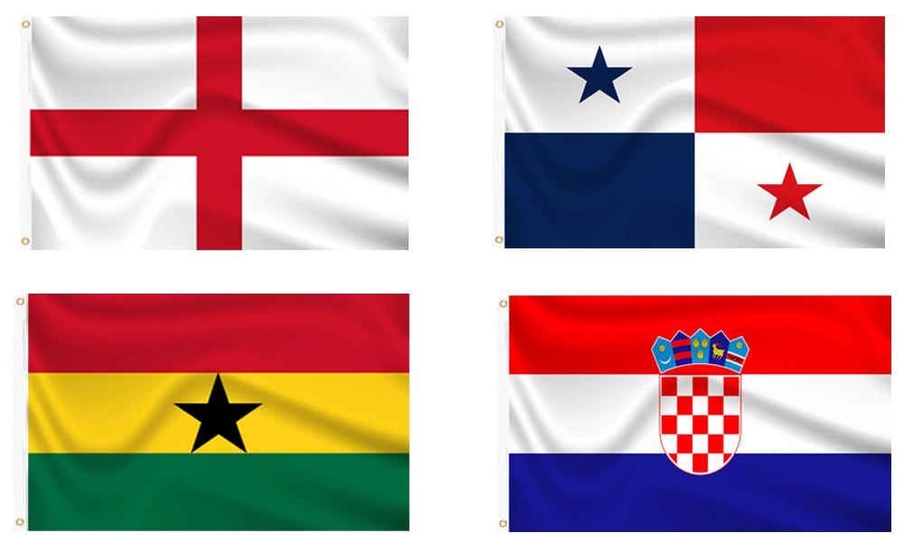 England World Cup football group flags