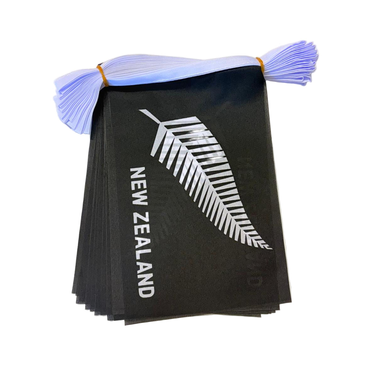 New Zealand silver fern design on a black background