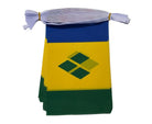 St Vincent flags with a blue, yellow, and green design 