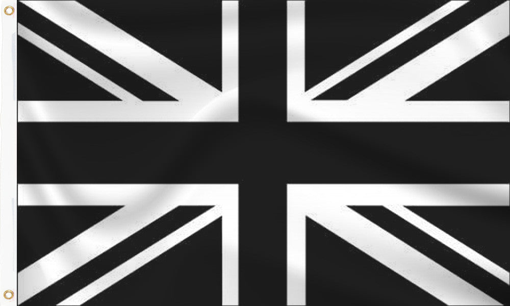 Black and White Union Jack Funeral Flag