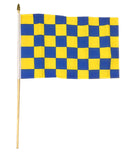 Blue and Yellow Chequered Hand waver