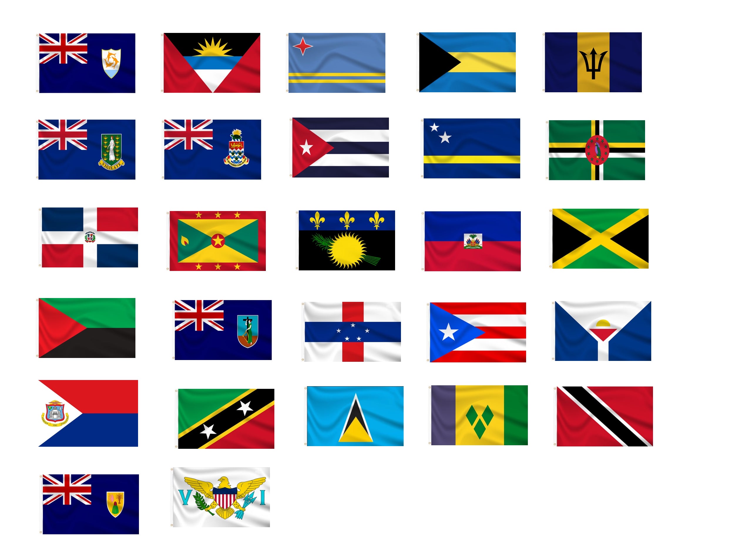 Caribbean Islands 28 Nations Flag Pack Premium Polyester Flags UK caribbean-islands-28-nations-flag-pack-premium-polyester-flags-uk