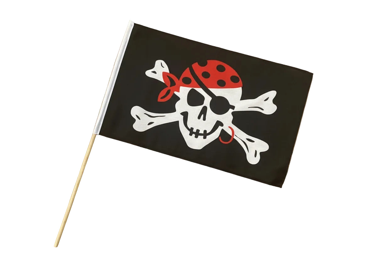 Buy pirate one eyed jack waving flag online. Premium polyester for indoor or outdoor use.