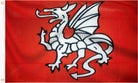 Pendragon Flag (White Dragon of England) Anglo Saxon English White Dragon